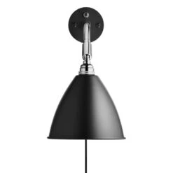 GUBI Bestlite BL7 Wall Lamp, Chrome - Black Semi Matt