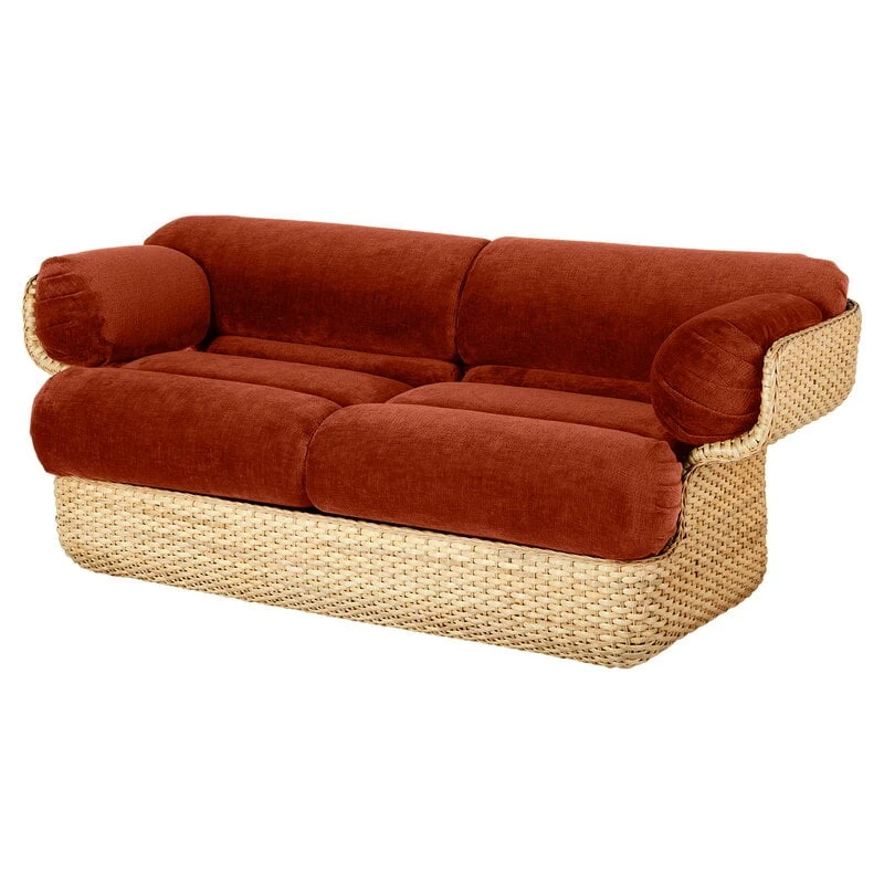 GUBI Basket 2-seater Sofa, Rattan - Belsuede Special FR 133 3 GUBI Basket 2-seater Sofa, Rattan - Belsuede Special FR 133