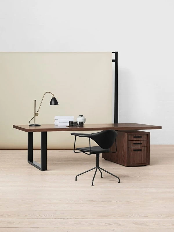 GUBI Masculo Chair, Swivel Base, Black Upholstery 7 GUBI Masculo Chair, Swivel Base, Black Upholstery - Image 5