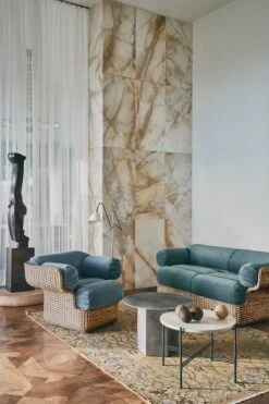 GUBI Basket 2-seater Sofa, Rattan - Sunday 002 -Gubi GUBI Gubi Goes Al Fresco Joe Colombo TS Epic