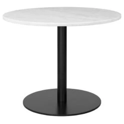 GUBI GUBI 1.0 Lounge Table, Round 80 Cm, Black - White Marble