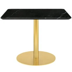 GUBI GUBI 1.0 Lounge Table, 80x80 Cm, Brass - Black Marble
