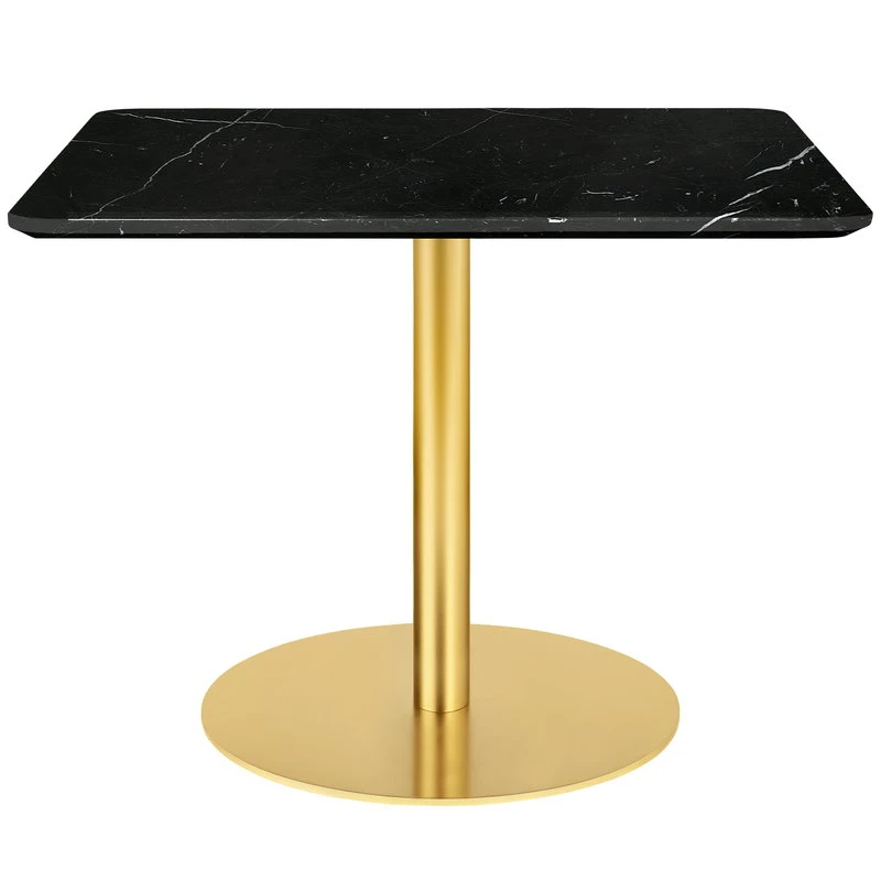 GUBI GUBI 1.0 Lounge Table, 80x80 Cm, Brass - Black Marble 3 GUBI GUBI 1.0 Lounge Table, 80x80 Cm, Brass - Black Marble