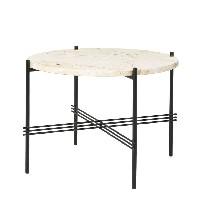 GUBI TS Coffee Table, 55 Cm, Black - White Travertine 3 GUBI TS Coffee Table, 55 Cm, Black - White Travertine