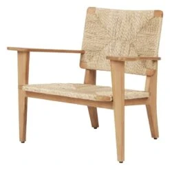 GUBI F-Chair Outdoor Lounge Chair, Natural - Teak