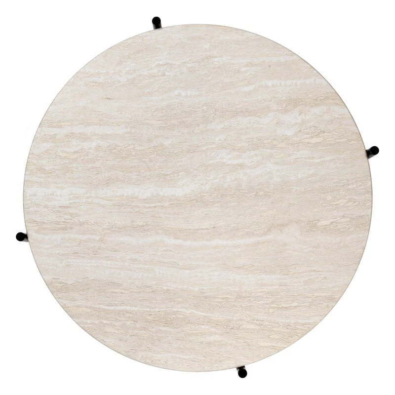 GUBI TS Outdoor Coffee Table, 80 Cm, Black - White Travertine 4 GUBI TS Outdoor Coffee Table, 80 Cm, Black - White Travertine - Image 2