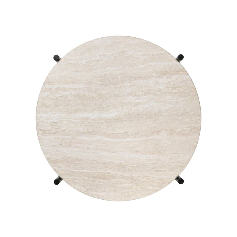 GUBI TS Outdoor Side Table, 40 Cm, Black - White Travertine - Image 2