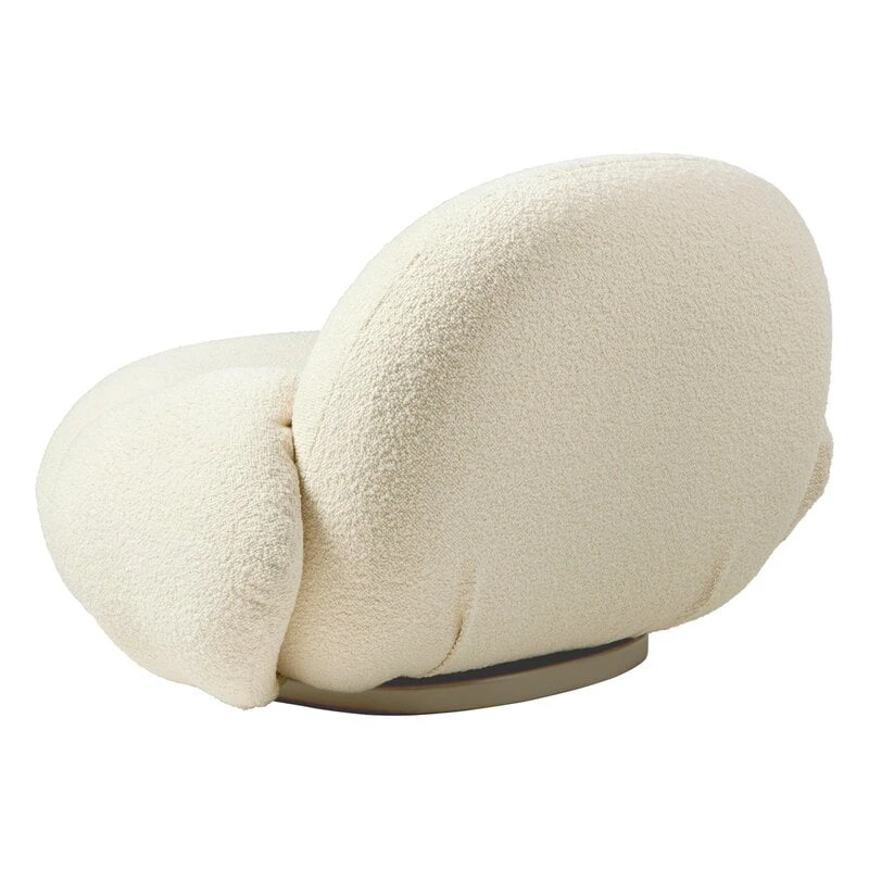 GUBI Pacha Lounge Chair With Armrest, Pearl Gold - Karakorum 001 5 GUBI Pacha Lounge Chair With Armrest, Pearl Gold - Karakorum 001 - Image 3