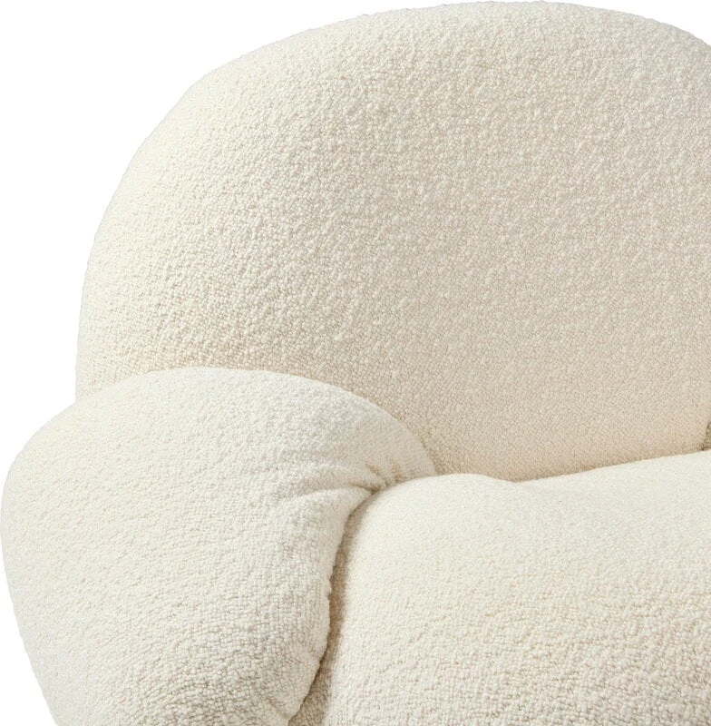 GUBI Pacha Lounge Chair With Armrest, Pearl Gold - Karakorum 001 6 GUBI Pacha Lounge Chair With Armrest, Pearl Gold - Karakorum 001 - Image 4