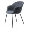 GUBI Bat Chair, Fully Upholst., Conic Matt Black, Around Boucle 023 -Gubi Gubi 2023 F3Q Bat DiningChair Conic FullyUpholstered Black Matt Around BouclDedar 023