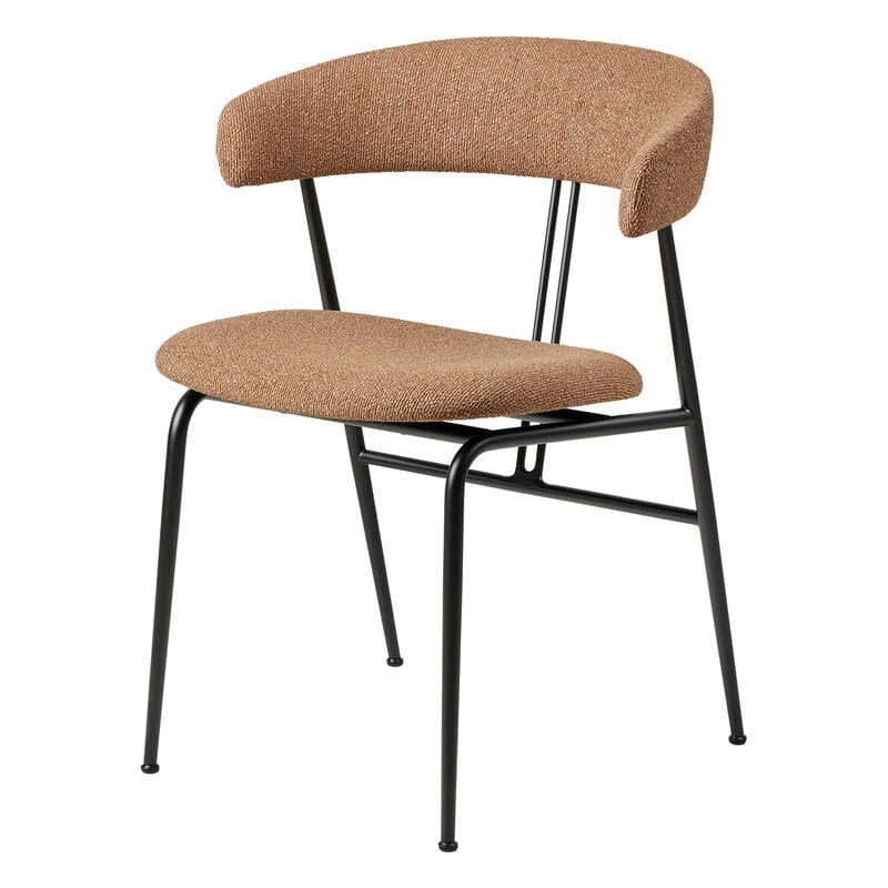 GUBI Violin Chair, Fully Upholstered, Around Boucle 032