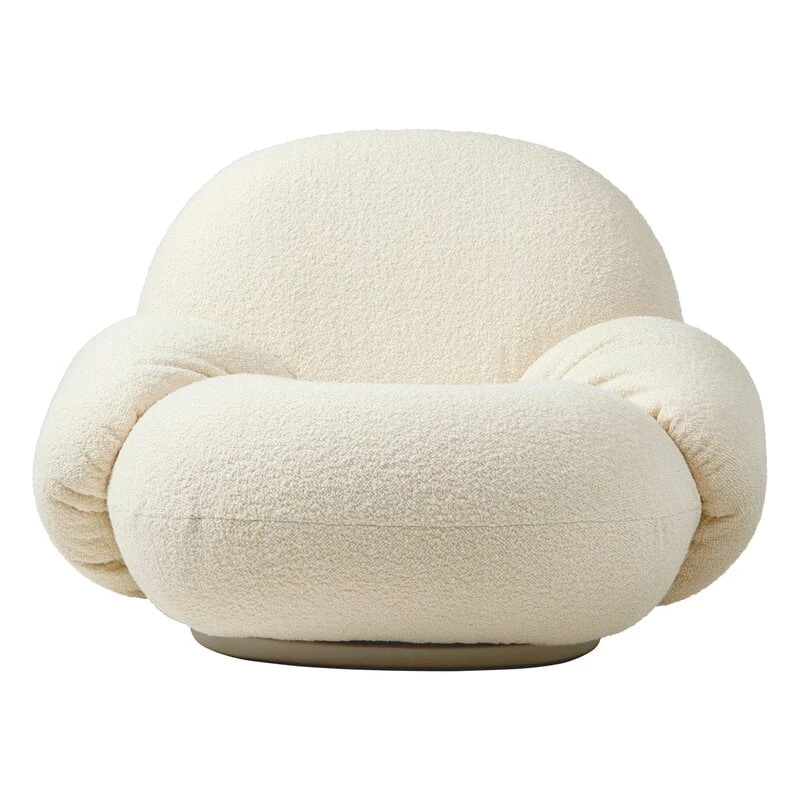 GUBI Pacha Lounge Chair With Armrest, Pearl Gold - Karakorum 001 4 GUBI Pacha Lounge Chair With Armrest, Pearl Gold - Karakorum 001 - Image 2