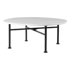 GUBI Carmel Coffee Table, 75 X 75 Cm, Black - Clam White