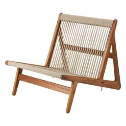GUBI MR01 Initial Outdoor Lounge Chair, Oiled Iroko