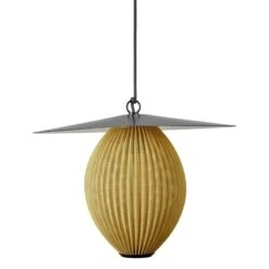 GUBI Satellite Outdoor Pendant, 22 Cm, Black - Mustard Gold
