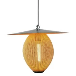 GUBI Satellite Outdoor Pendant, 27 Cm, Black - Mustard Gold 13 GUBI Satellite Outdoor Pendant, 27 Cm, Black - Mustard Gold -Gubi Gubi 2023 FRT Satelite Pendant 7 Mustard Gold Semi Matt On
