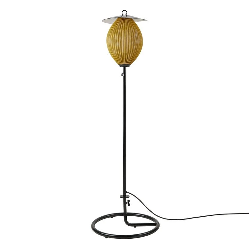 GUBI Satellite Outdoor Floor Lamp, Black - Mustard Gold 3 GUBI Satellite Outdoor Floor Lamp, Black - Mustard Gold - Image 2