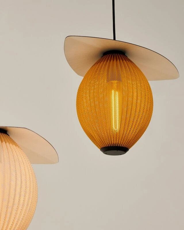 GUBI Satellite Outdoor Pendant, 22 Cm, Black - Mustard Gold 4 GUBI Satellite Outdoor Pendant, 22 Cm, Black - Mustard Gold - Image 2