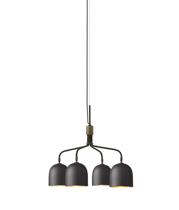 GUBI Howard Chandelier, 4 Arms, Short, Gunmetal Brass 4 GUBI Howard Chandelier, 4 Arms, Short, Gunmetal Brass - Image 2