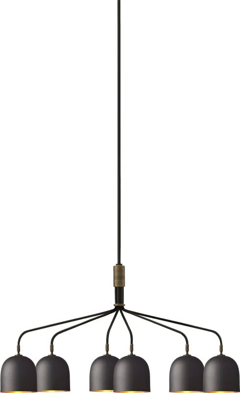 GUBI Howard Chandelier, 6 Arms, Gunmetal Brass 4 GUBI Howard Chandelier, 6 Arms, Gunmetal Brass - Image 2