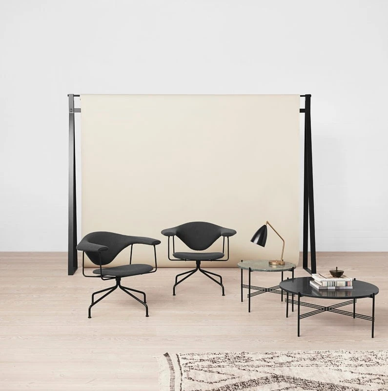 GUBI Masculo Chair, Swivel Base, Black Upholstery 6 GUBI Masculo Chair, Swivel Base, Black Upholstery - Image 4