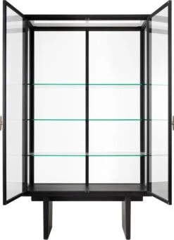 GUBI Private Vitrine, Black / Brown Stained Oak 10 GUBI Private Vitrine, Black / Brown Stained Oak -Gubi Private Collection Dark Oak Display Cabinet Front Open ItemNr10083281