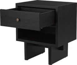 GUBI Private Side Table, Black / Brown Stained Oak 11 GUBI Private Side Table, Black / Brown Stained Oak -Gubi Private Collection Dark Oak Nightstand F3Q Open ItemNr10083279