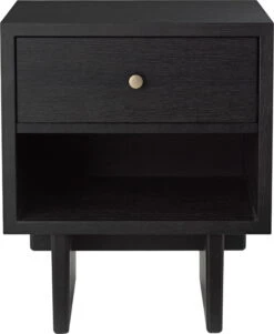 GUBI Private Side Table, Black / Brown Stained Oak 10 GUBI Private Side Table, Black / Brown Stained Oak -Gubi Private Collection Dark Oak Nightstand front ItemNr10083279