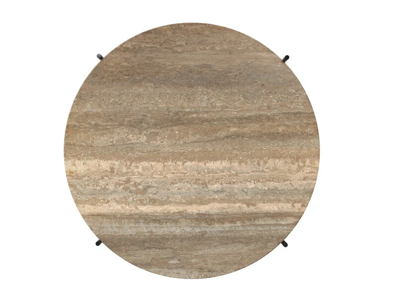 GUBI TS Coffee Table, 80 Cm, Black - Warm Taupe Travertine 4 GUBI TS Coffee Table, 80 Cm, Black - Warm Taupe Travertine - Image 2