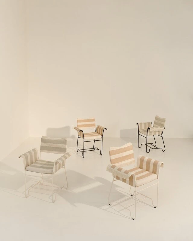 GUBI Tropique Chair With Fringes, Classic White - Leslie Stripe 40 8 GUBI Tropique Chair With Fringes, Classic White - Leslie Stripe 40 - Image 6