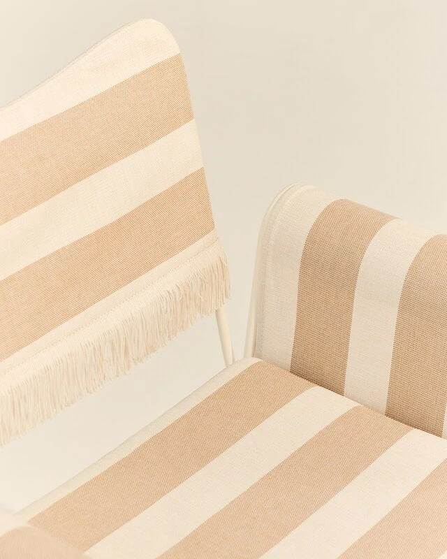 GUBI Tropique Chair With Fringes, Classic White - Leslie Stripe 40 4 GUBI Tropique Chair With Fringes, Classic White - Leslie Stripe 40 - Image 2